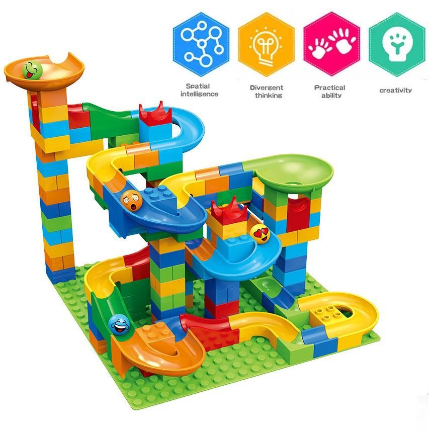 Marble Run Set - Рельсовый блок, мраморный гоночный бег, слайд-трек,