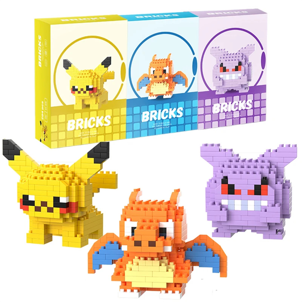 Kids Toys Blocks - Мини-конструктор Покемон: Пикачу, Драгонайт, Генгар. Набор