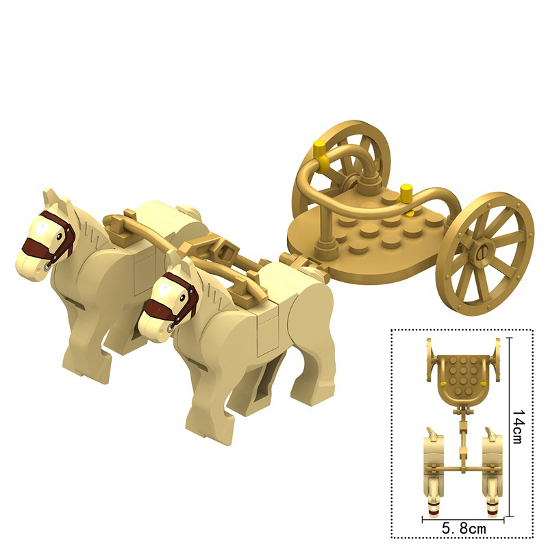Kids Toys Egypt - Конструктор MOC: Модель Древнеегипетской Кареты, Аксессуары,
