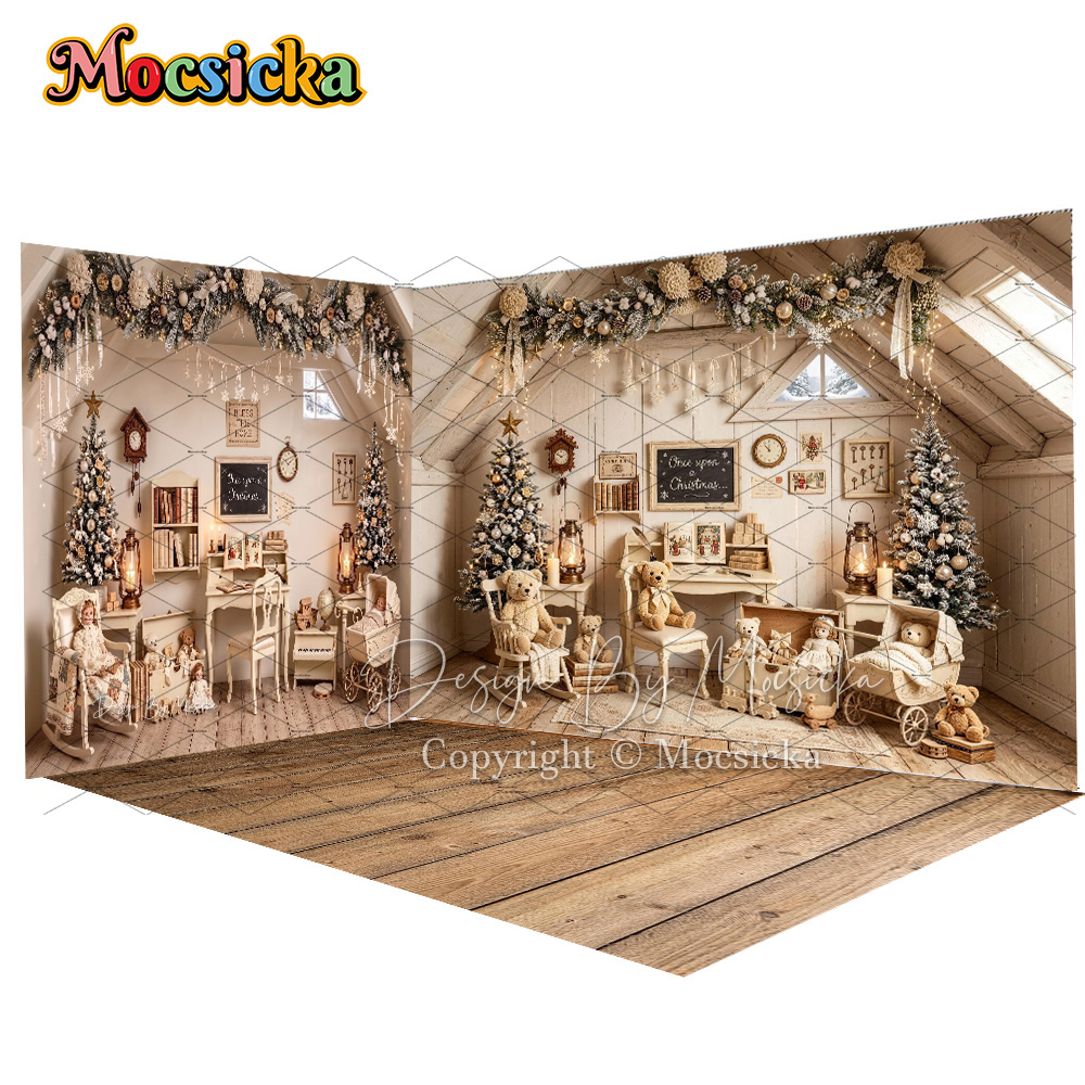 Toys Background For Kids - Винтажный рождественский уголок Mocsicka: фон для