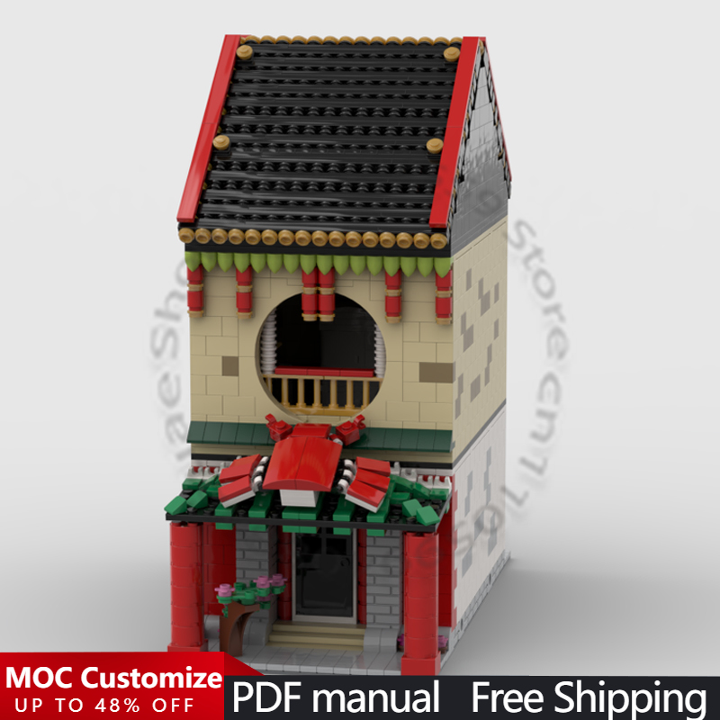 Kids Toys Blocks - 2486 деталей, модульный конструктор «Китайский ресторан»,