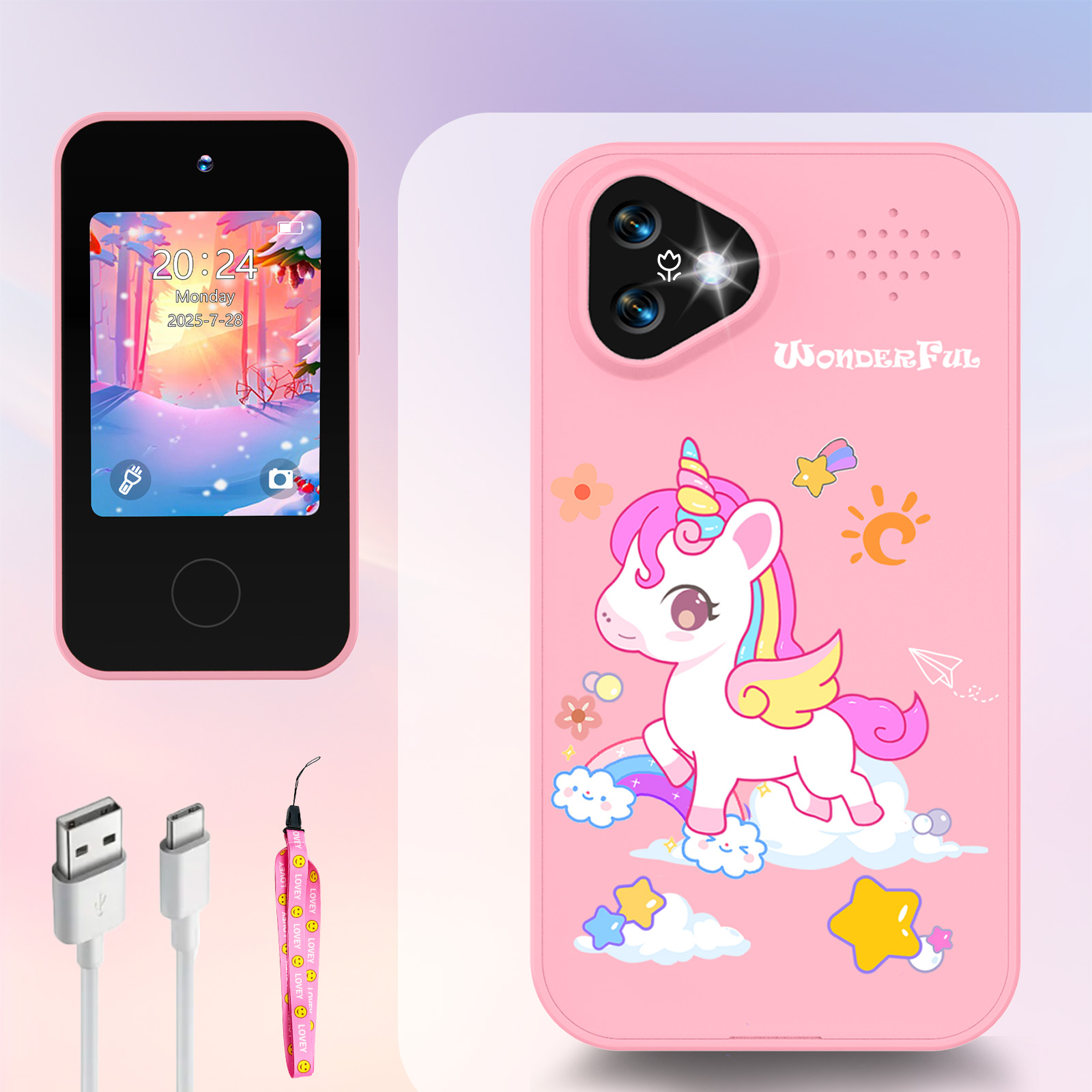 Kids Toys Smartphone - Детский смартфон-камера Unicorn Kids с сенсорным