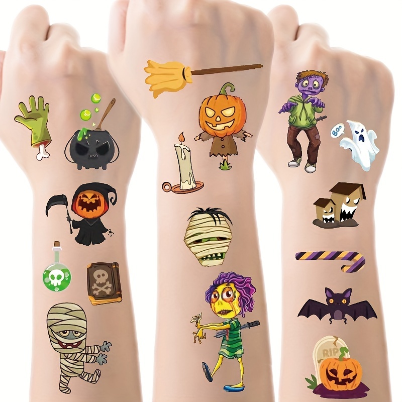 Kids Zombie Toys - 10 листов Хэллоуин тыквы зомби татуировка